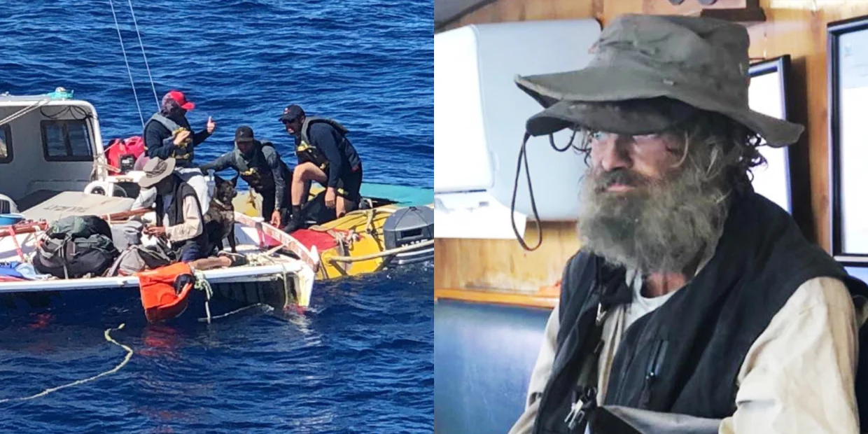 A sailor and his dog was rescued