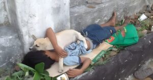 Sacred Bond: Orphaned Boy Finds Love and Solace in the Unconditional Affection of a Stray Dog, Touching Passersby to Tears